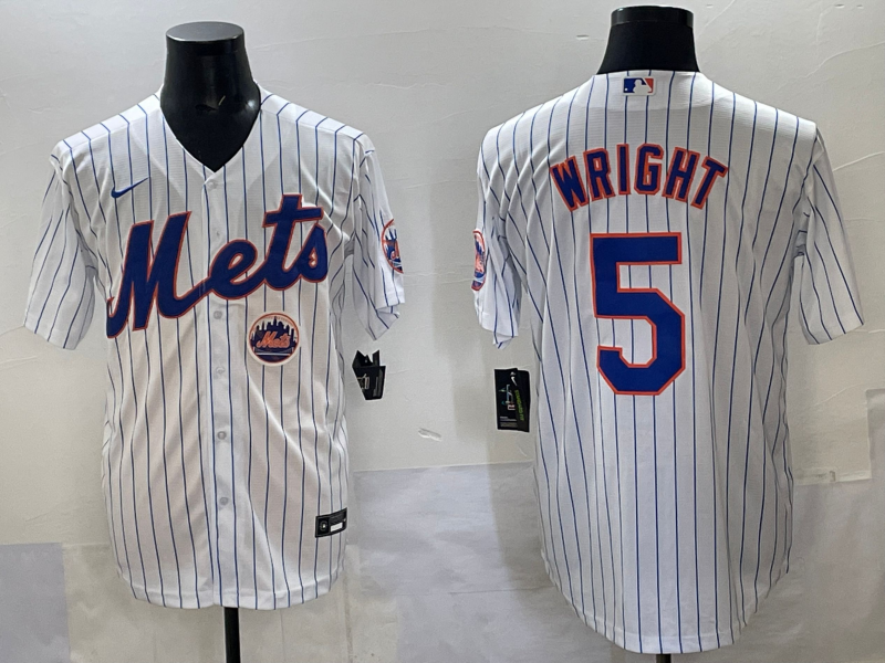 Men 2025 New York Mets #5 Wright white MLB Nike jersey style 10